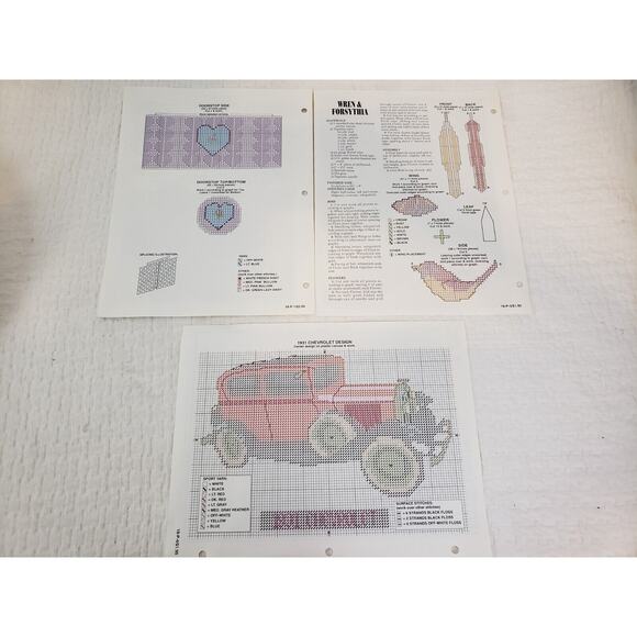 (J5) 1992 Annie's Attic Plastic Canvas Pattern Home Decor Lot of 7 - Picture 5 of 6